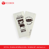  EFT1T1N - Combo 100 túi bánh mì trắng in nâu - "Xe bánh mì" - 24x9.5x4.5 cm 