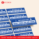  EDV2XD - Tem dán quay video - Xanh dương in trắng - 13x3,5 cm 