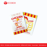  EFT21D - Túi giấy đựng gà rán & khoai tây chiên - Trắng - In đỏ & vàng - "Good Taste" - 20x13.5x5.5 cm 