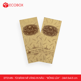  EFT2V4N - Combo 100 túi bánh mì vàng in nâu - "Bông lúa" - 24x9,5x4,5 cm 