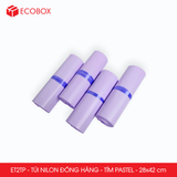  ET2TP - Combo 100 túi nilon đóng hàng - Tím Pastel - 28x42cm 