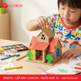  EFK07O - Nhà giấy lắp ráp bằng carton - Mẫu 15 - 14x11x14 cm 