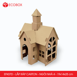  EFK07D - Nhà giấy lắp ráp bằng carton - Mẫu 4 - 19x14x25 cm 