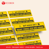  EDV2V - Tem dán quay video - Vàng in trắng - 13x3,5 cm 