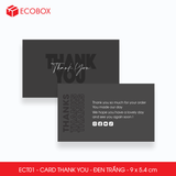  ECT01 - Combo 50 card Thank you - Thiệp cảm ơn - C300 - Đen trắng - 9x5.4 cm 