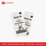  EFT1T2N - Túi bánh mì trắng in nâu - "Cối xay gió" - 24x9.5x4.5 cm 