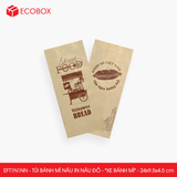  EFT1N1NN - Combo 100 túi bánh mì nâu in nâu đỏ - "Xe bánh mì" - 24x9.5x4.5 cm 