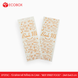  EFT2T3C - Combo 100 túi bánh mì trắng in cam - "Best street food" - 24x9,5x4,5 cm 