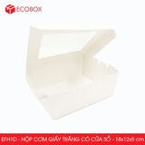  EFH1D - Combo 25 hộp giấy trắng đựng đồ ăn có cửa sổ- 18x12x5 cm 