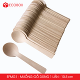  EFMG1 - Combo 100 muỗng gỗ dùng 1 lần - 10.5 cm 