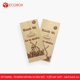  EFT1N2NN - Combo 100 túi bánh mì nâu in nâu đỏ - "Cối xay gió" - 24x9.5x4.5 cm 