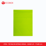  ET0X - Combo 100 túi nilon niêm phong giao hàng - Xanh lá - 30x17 cm 