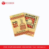  EFT21B - Túi giấy đựng burger - Vàng - In đỏ & đen - "Caro" - 20x13.5x5.5 cm 