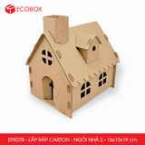  EFK07B - Nhà giấy lắp ráp bằng carton - Mẫu 2 - 16x15x19 cm 