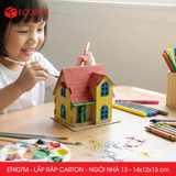  EFK07M - Nhà giấy lắp ráp bằng carton - Mẫu 13 - 14x12x13 cm 