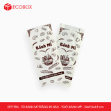  EFT1T5N - Combo 100 túi bánh mì trắng in nâu - "Giỏ bánh mì" - 24x9.5x4.5 cm 