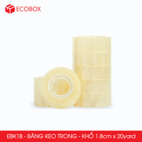  EBK1B - Băng keo trong - Khổ 1.8cm x 20yard (10 cuộn) 