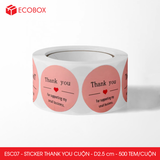  ESC07 - Cuộn Sticker Thank You tròn - Một thiết kế - 2.5cm - [500 tem/cuộn] 