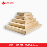  ED3 - 30x20x2.5 cm - Combo 25 hộp carton dẹt nắp gài 