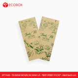  EFT1N4X - Combo 100 túi bánh mì nâu in xanh lá - "Best street food" - 24x9.5x4.5 cm 