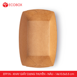  EFP1N - Khay giấy kraft dáng thuyền đựng thực phẩm - 14x10.5x3.5 cm 