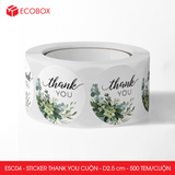  ESC04 - Cuộn Sticker Thank You tròn - Một thiết kế - 2.5cm - [500 tem/cuộn] 