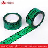  EBK3E - 4.8cm - Block 6 cuộn/1.2kg - Băng keo HÀNG DỄ VỠ màu xanh lá đen 