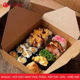  EFHGxN - Hộp giấy kraft thực phẩm - Nắp gài - Nâu - Nhiều size 