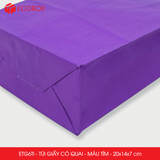  ETG6TI - 20x14x7 cm - Túi giấy có quai màu tím 
