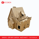  EFK07G - Nhà giấy lắp ráp bằng carton - Mẫu 7 - 17x17x18 cm 