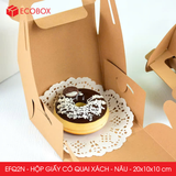  EFQ2N - Hộp giấy Kraft quai xách - Nâu - 20x10x10 cm 