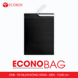 ET0B - Túi/Pack Nilon giao hàng - Đen - 30x17 cm 