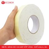  EBK7B - Băng keo 2 mặt xốp vàng - Khổ 4.8cm x 5m 