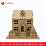  EFK07S - Nhà giấy lắp ráp bằng carton - Mẫu 19 - 21x19x19 cm 