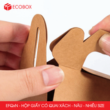  EFQxN - Hộp giấy Kraft quai xách - Nâu - Nhiều size 