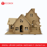  EFK07Q - Nhà giấy lắp ráp bằng carton - Mẫu 17 - 23x15x17 cm 
