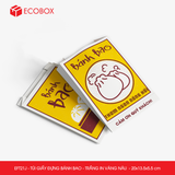  EFT21J - Túi giấy đựng bánh bao - Trắng - In vàng & nâu - 20x13.5x5.5 cm 