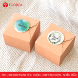  ESCxx - Cuộn Sticker Thank You tròn - Nhiều thiết kế - 2.5cm - [500 tem/cuộn] 