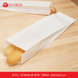  EFT1A - Combo 100 túi giấy bánh mì trắng - 24x9.5x4.5 cm 