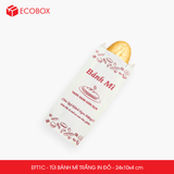  EFT1C - Combo 100 túi bánh mì trắng có in - 24x10x4 cm 