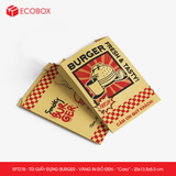  EFT21B - Túi giấy đựng burger - Vàng - In đỏ & đen - "Caro" - 20x13.5x5.5 cm 