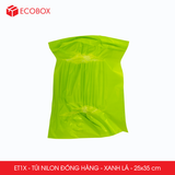  ET1X - Combo 100 túi nilon niêm phong giao hàng - Xanh lá - 35x25 cm 