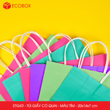  ETG6TI - 20x14x7 cm - Túi giấy có quai màu tím 