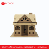  EFK07P - Nhà giấy lắp ráp bằng carton - Mẫu 16 - 14x13x12 cm 