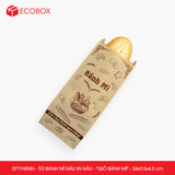  EFT1N5NN - Combo 100 túi bánh mì nâu in nâu - "Giỏ bánh mì" - 24x9.5x4.5 cm 