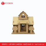  EFK07O - Nhà giấy lắp ráp bằng carton - Mẫu 15 - 14x11x14 cm 