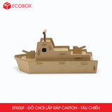  EFK06F - Tàu chiến lắp ráp bằng carton - 21x7x10 cm 