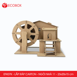  EFK07K - Nhà giấy lắp ráp bằng carton - Mẫu 11 - 23x20x15 cm 
