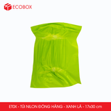  ET0X - Combo 100 túi nilon niêm phong giao hàng - Xanh lá - 30x17 cm 
