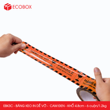  EBK3C - 4.8cm - Block 6 cuộn/1.2kg - Băng keo HÀNG DỄ VỠ màu cam đen 